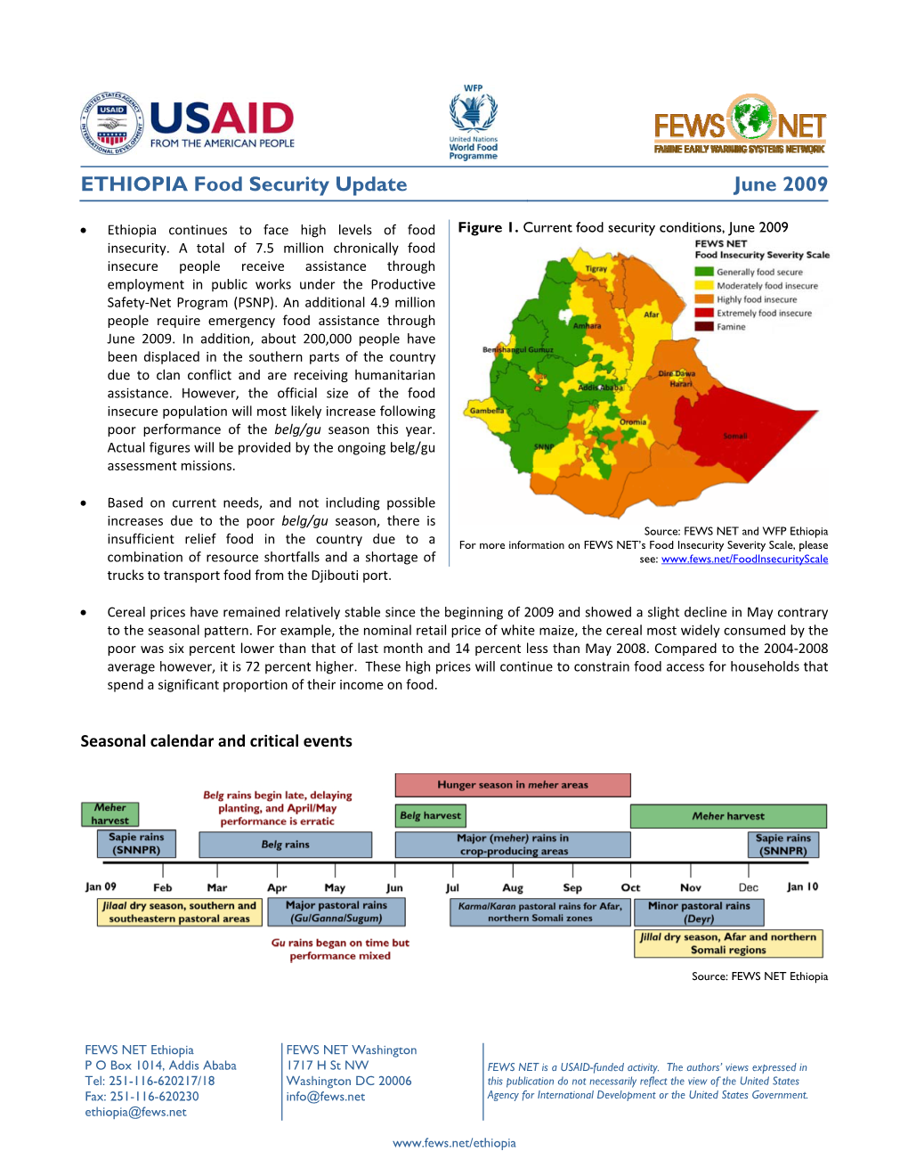 ETHIOPIA Food Security Update June 2009