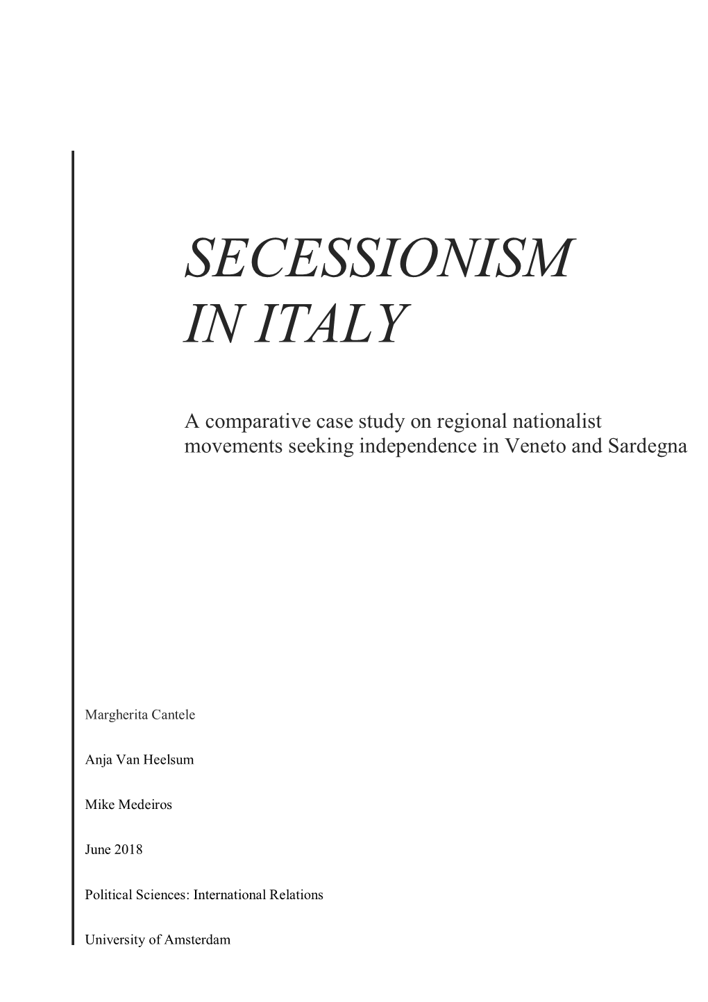 Secessionism in Italy