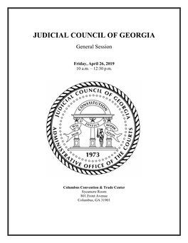 JUDICIAL COUNCIL of GEORGIA General Session