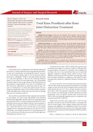 Total Knee Prosthesis After Knee Joint Distraction Treatment