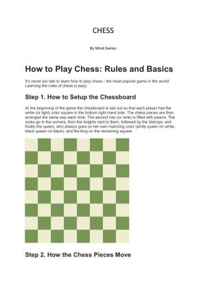 CHESS How to Play Chess: Rules and Basics