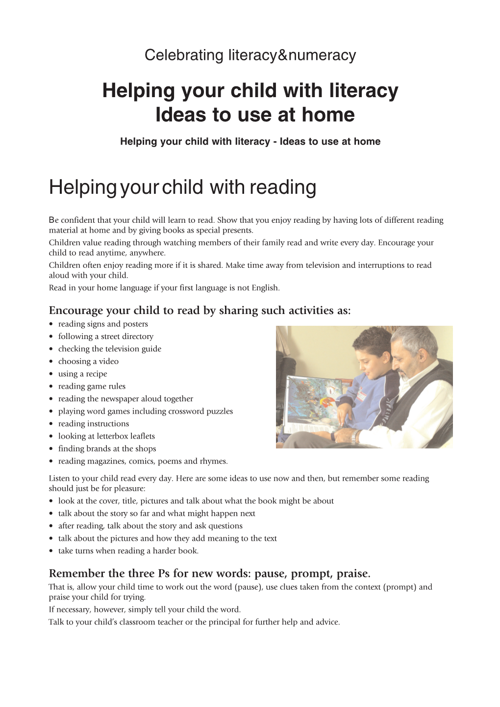 Helping Your Child with Reading Helping