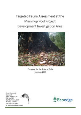Targeted Fauna Assessment at the Minninup Pool Project Development Investigation Area