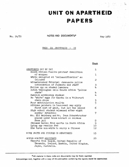 Unit on Apartheid Papers