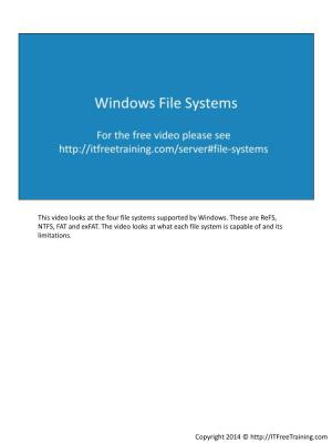 This Video Looks at the Four File Systems Supported by Windows