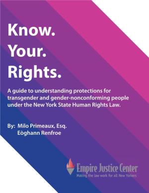 A Guide to Understanding Protections for Transgender and Gender-Nonconforming People Under the New York State Human Rights Law