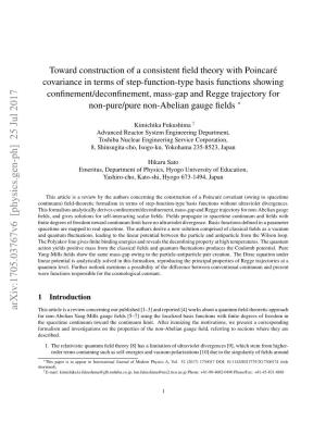 Toward Construction of a Consistent Field Theory with Poincaré