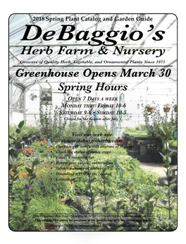 Debaggio Herbs Catalog