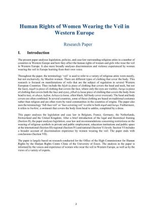 Human Rights of Women Wearing the Veil in Western Europe