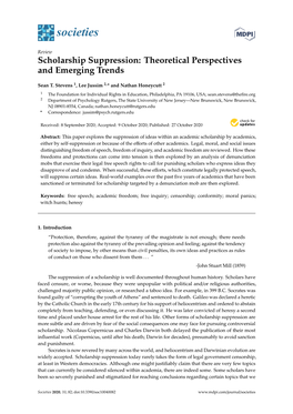 Scholarship Suppression: Theoretical Perspectives and Emerging Trends