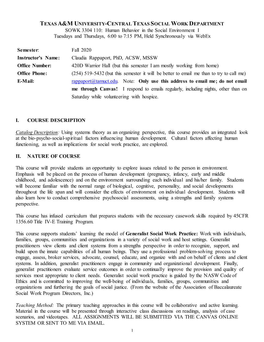 Syllabus Template