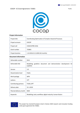 COCOP - EC Grant Agreement: 723661 Public