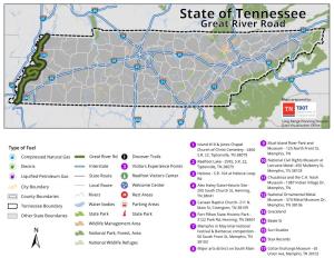 Tennessee – Route Map with Land Management