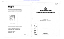 STATE of NEW Cyork COMMISSION of INVESTIGATION