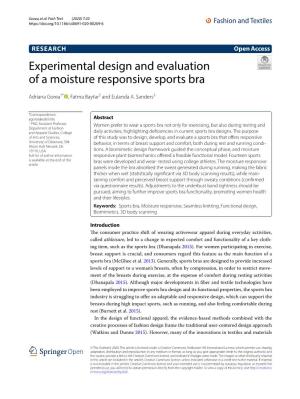 Experimental Design and Evaluation of a Moisture Responsive Sports Bra
