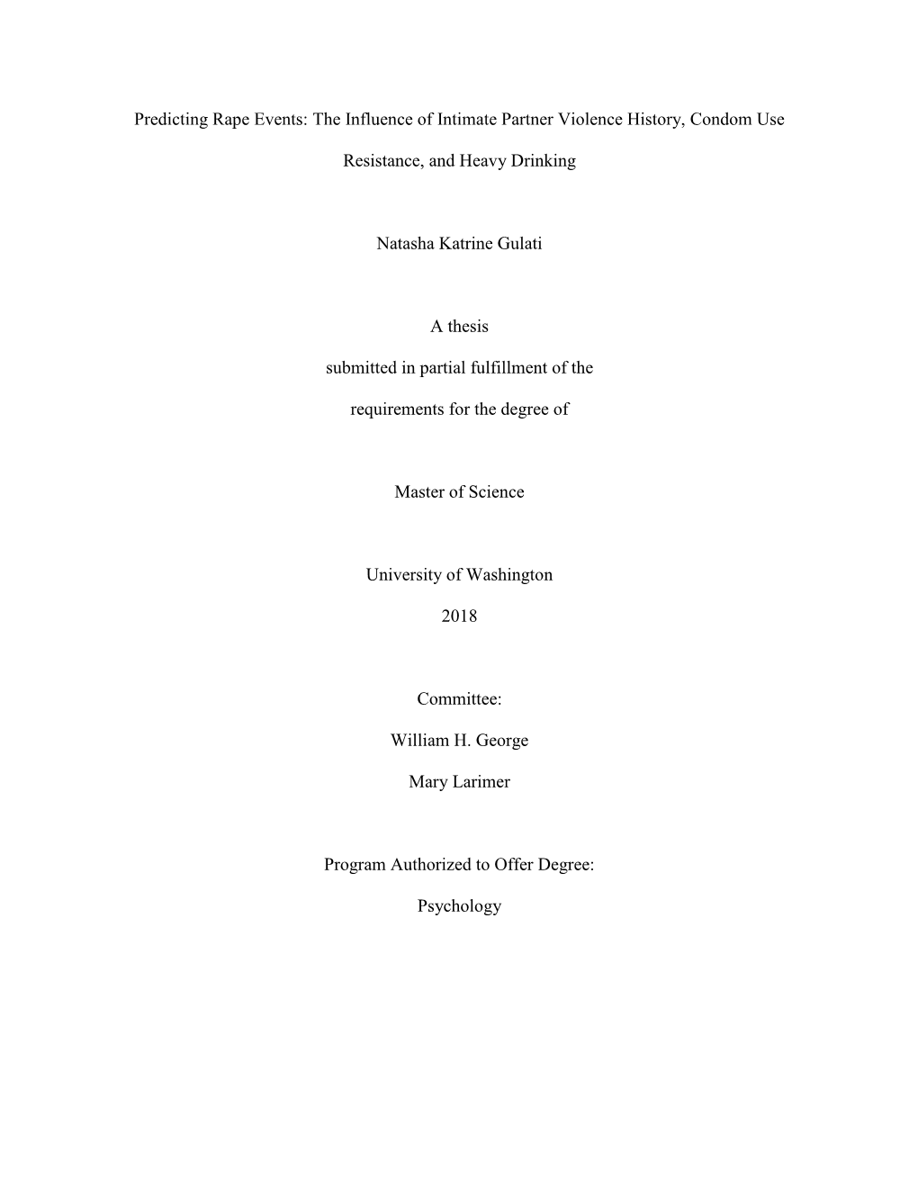 Predicting Rape Events: the Influence of Intimate Partner Violence History, Condom Use