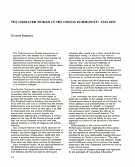 The Liberated Woman in the Oneida Community: 1840-1872