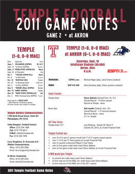 Temple Football Game Notes Philly Proud