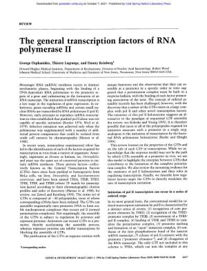 The General Transcription Factors of RNA Polymerase II