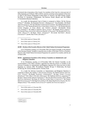 Provisional Rules of Procedure of the Council, Five Members of the Court