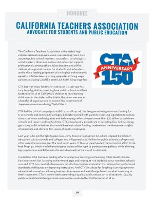 California Teachers Association Advocate for Students and Public Education