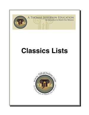 Classics Lists