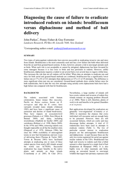 Diagnosing the Cause of Failure to Eradicate Introduced Rodents on Islands: Brodifacoum Versus Diphacinone and Method of Bait Delivery