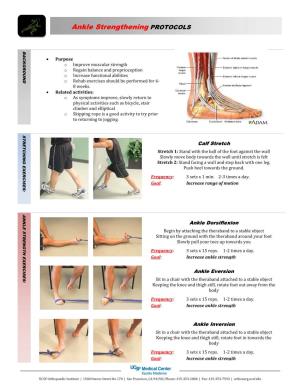 Ankle Strengthening PROTOCOLS