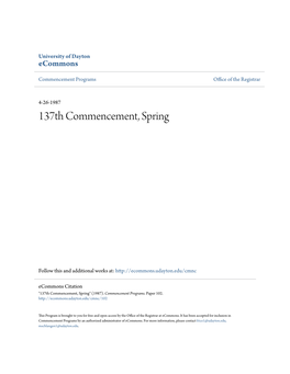 137Th Commencement, Spring