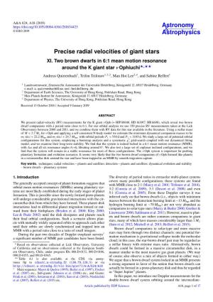 Precise Radial Velocities of Giant Stars XI
