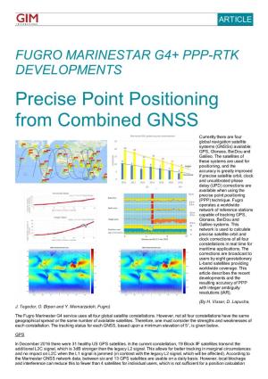 Precise Point Positioning from Combined GNSS