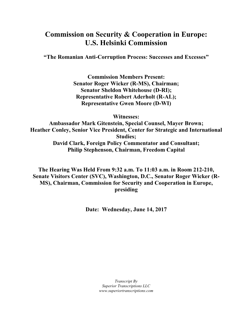 US Helsinki Commission