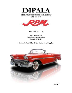 Impala Reproduction Parts Marketing (306) 652-6668