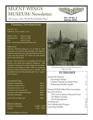 SILENT WINGS MUSEUM: Newsletter the Legacy of the World War II Glider Pilots Vol