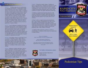 RAPID CITY Pedestrian Tips
