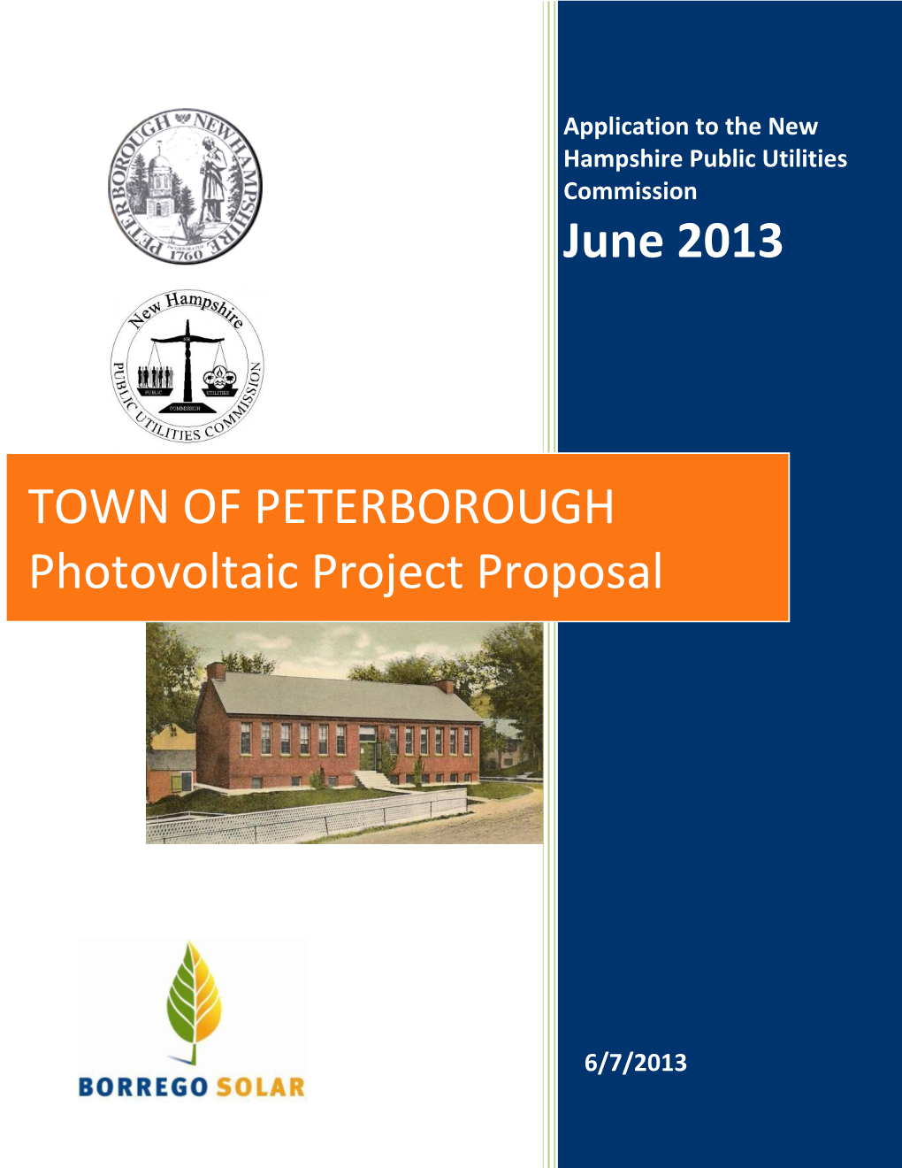 TOWN of PETERBOROUGH Photovoltaic Project Proposal
