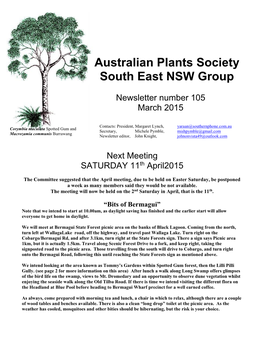 Australian Plants Society South East NSW Group