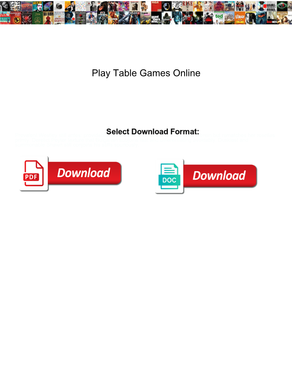 Play Table Games Online