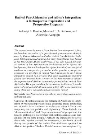 Radical Pan-Africanism and Africa's Integration