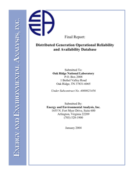 Final ORNL Report Distributed Generation Operational Reliability