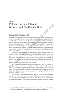 Political Parties, Interest Groups, and Elections in Ohio