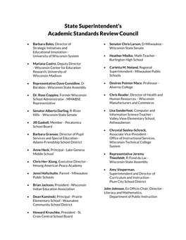State Superintendent's Academic Standards Review Council