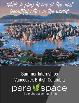 Summer Internships Vancouver, British Columbia