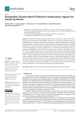 Sustainable Triazine-Based Dehydro-Condensation Agents for Amide Synthesis