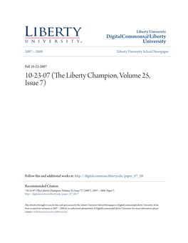 10-23-07 (The Liberty Champion, Volume 25, Issue 7)
