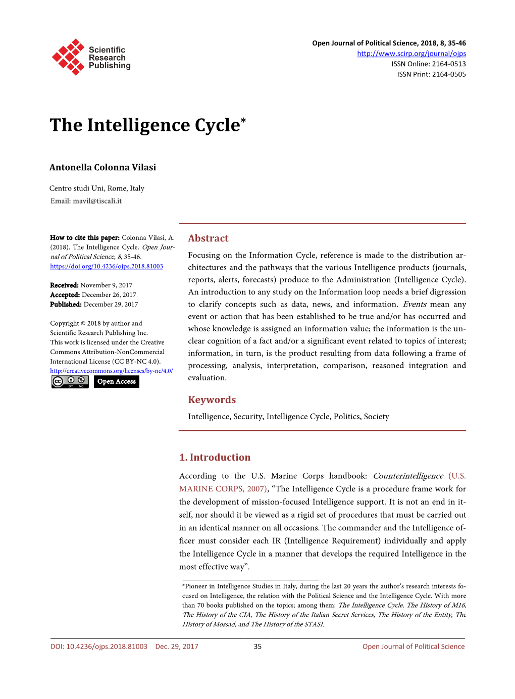 The Intelligence Cycle*