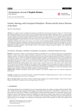 Gender, Ideology and Conceptual Metaphors: Women and the Source Domain of the Hunt