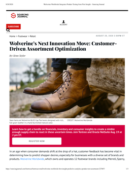 Wolverine's Next Innovation Move: Customer- Driven Assortment