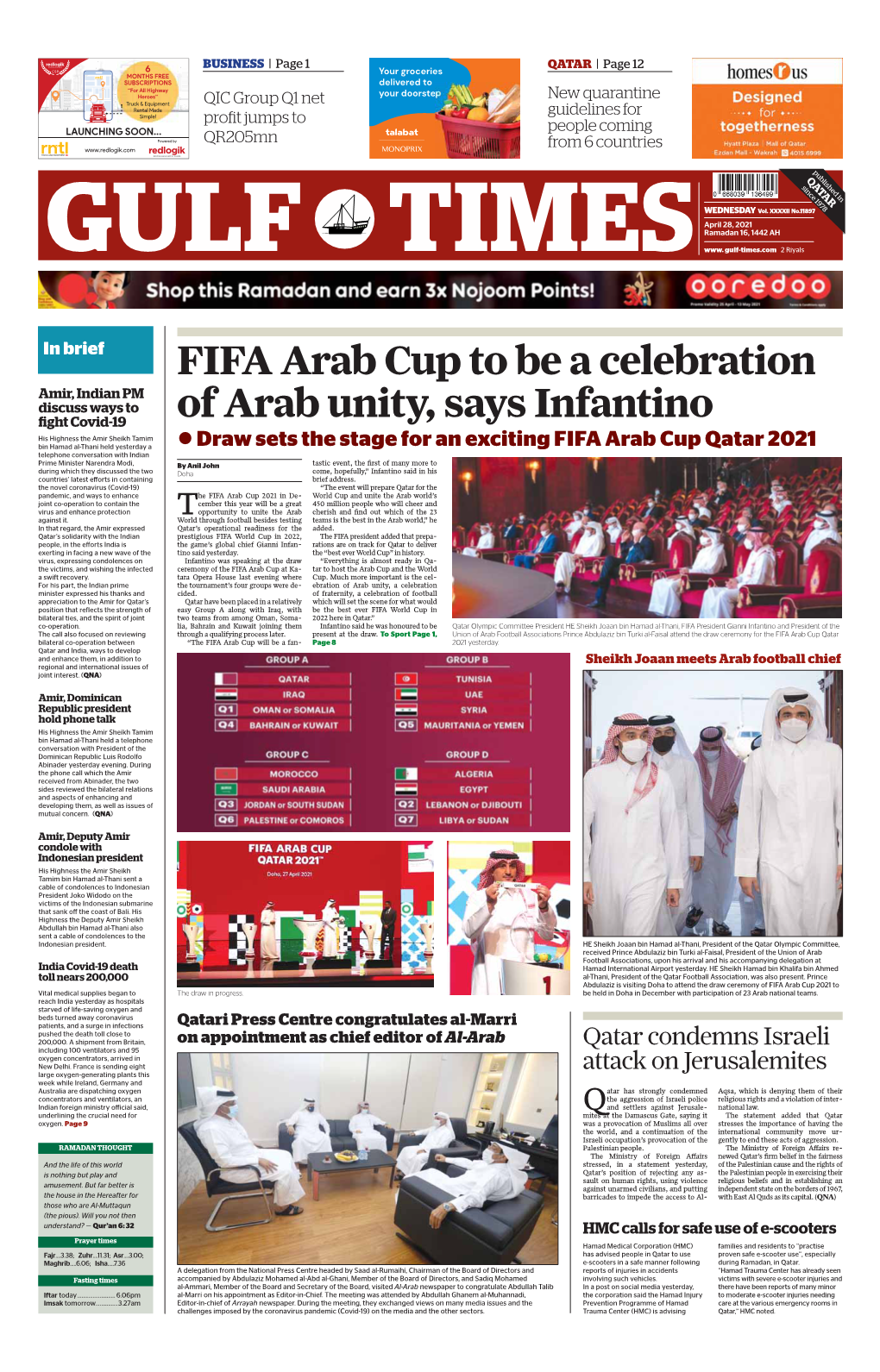 FIFA Arab Cup to Be a Celebration of Arab Unity, Says Infantino