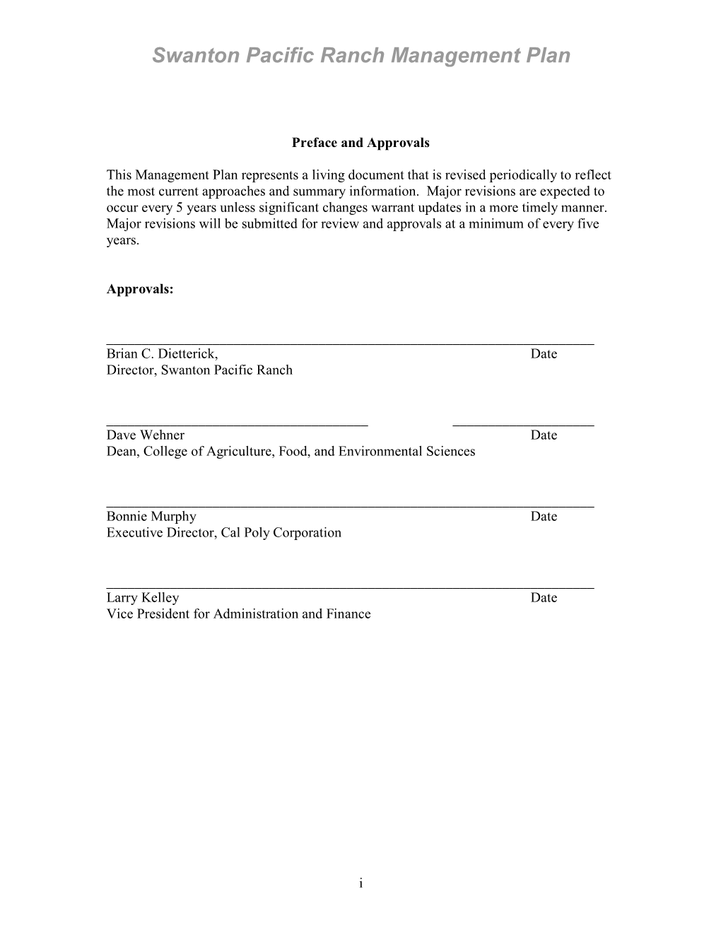 Swanton Pacific Ranch Management Plan